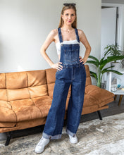 Vetinee Womens Overalls Denim Loose Fit Wide Leg Bib Stretch Baggy Jeans Jumpsuit Y2K Comfy