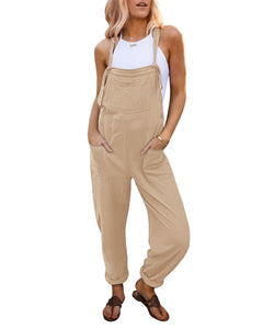 Vetinee 2023 Jumpsuits for Women Casual Baggy Linen Overall Jumpsuit Boho Jumpers Summer Outfits Pockets Bib Overalls