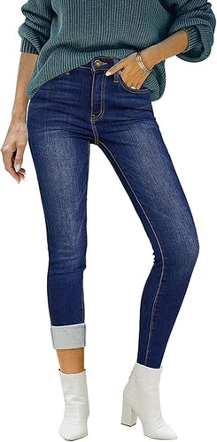 Women's High Waisted Skinny Jeans Front Pocket Bodycon Front Zip Front Button Fully Mega Stretch