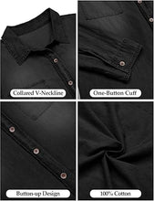 Vetinee Women's Lapel Button Down Collared Casual Long Sleeve Pocket Denim Shirt Tops