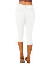 Vetinee Women's High Waisted Casual Ripped Skinny Slim Fit Stretch Denim Capri Jeans