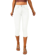 Vetinee Women's High Waisted Casual Ripped Skinny Slim Fit Stretch Denim Capri Jeans
