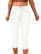 Vetinee Women's High Waisted Casual Ripped Skinny Slim Fit Stretch Denim Capri Jeans