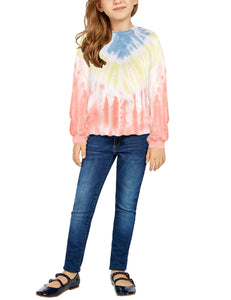 Vetinee Girls Tie Dye Hoodie Sweatshirt Printed Long Sleeve Pocket Pullover Tops 4-13 Years