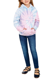 Vetinee Girls Tie Dye Hoodie Sweatshirt Printed Long Sleeve Pocket Pullover Tops 4-13 Years