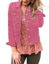 Vetinee Womens Stretch Button Down Long Sleeve Pockets Denim Jean Trucker Jacket