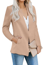 Vetinee Women's Open Front Pockets Blazer Long Sleeve Work Office Cardigan Jacket