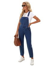 Vetinee Womens Classic Adjustable Straps Pockets Denim Bib Overalls Jeans Pants