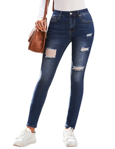 Vetinee High Waisted Jeans for Women Ripped Skinny Distressed High Rise Jeans