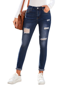 Vetinee High Waisted Jeans for Women Ripped Skinny Distressed High Rise Jeans