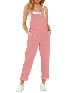 Vetinee Womens Classic Adjustable Straps Pockets Denim Bib Overalls Jeans Pants