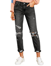 Vetinee Women's High Rise Destroyed Boyfriend Jeans Washed Distressed Ripped Denim Pants