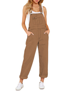 Vetinee Women's Overalls Denim Loose Fit Straight Leg Bib Overall Jean Jumpsuits