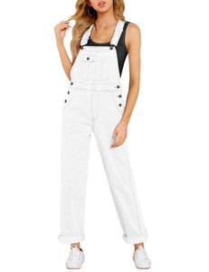 Vetinee Women's Overalls Denim Loose Fit Straight Leg Bib Overall Jean Jumpsuits