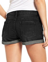 Vetinee Women's Mid Rise Frayed Raw Hem Ripped Destroyed Denim Shorts Jeans