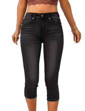 Vetinee Women's High Waisted Casual Ripped Skinny Slim Fit Stretch Denim Capri Jeans