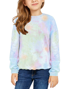 Vetinee Girls Tie Dye Hoodie Sweatshirt Printed Long Sleeve Pocket Pullover Tops 4-13 Years