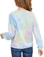 Vetinee Girls Tie Dye Hoodie Sweatshirt Printed Long Sleeve Pocket Pullover Tops 4-13 Years