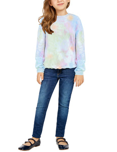 Vetinee Girls Tie Dye Hoodie Sweatshirt Printed Long Sleeve Pocket Pullover Tops 4-13 Years