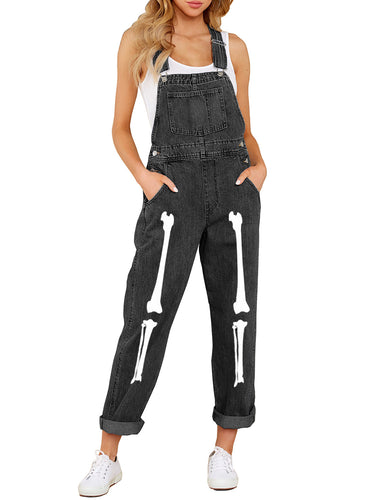 Vetinee Womens Classic Adjustable Straps Pockets Denim Bib Overalls Jeans Pants