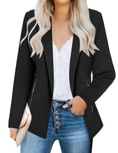 Vetinee Women's Open Front Pockets Blazer Long Sleeve Work Office Cardigan Jacket