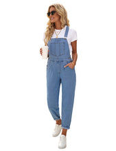 Vetinee Womens Classic Adjustable Straps Pockets Denim Bib Overalls Jeans Pants