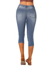 Vetinee Women's High Waisted Casual Ripped Skinny Slim Fit Stretch Denim Capri Jeans