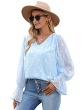 Vetinee Womens Long Sleeve Blouse Lace Shirt Chiffon Blouses Ruffle Sleeve Tops