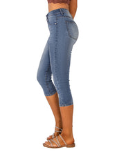 Vetinee Women's High Waisted Casual Ripped Skinny Slim Fit Stretch Denim Capri Jeans