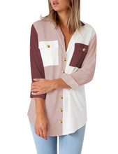 Vetinee Women's Casual Button Down Blouse Shirts Cuffed Sleeve Loose T-Shirt Tops