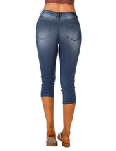 Vetinee Women's High Waisted Casual Ripped Skinny Slim Fit Stretch Denim Capri Jeans