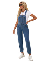 Vetinee Womens Classic Adjustable Straps Pockets Denim Bib Overalls Jeans Pants