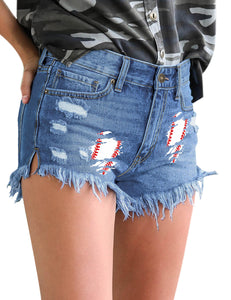 Vetinee Women's High Waisted Jean Shorts Ripped Stretchy Casual Summer Denim Shorts