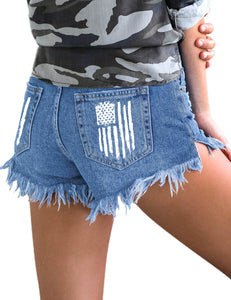 Vetinee Women's High Waisted Jean Shorts Ripped Stretchy Casual Summer Denim Shorts