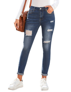 Vetinee High Waisted Jeans for Women Ripped Skinny Distressed High Rise Jeans