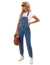 Vetinee Womens Classic Adjustable Straps Pockets Denim Bib Overalls Jeans Pants