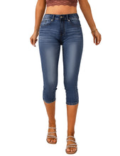 Vetinee Women's High Waisted Casual Ripped Skinny Slim Fit Stretch Denim Capri Jeans