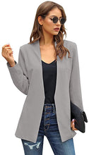 Vetinee Women's Open Front Pockets Blazer Long Sleeve Work Office Cardigan Jacket