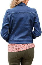 Vetinee Womens Stretch Button Down Long Sleeve Pockets Denim Jean Trucker Jacket