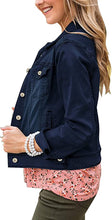 Vetinee Womens Stretch Button Down Long Sleeve Pockets Denim Jean Trucker Jacket