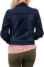 Vetinee Womens Stretch Button Down Long Sleeve Pockets Denim Jean Trucker Jacket