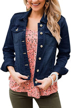 Vetinee Womens Stretch Button Down Long Sleeve Pockets Denim Jean Trucker Jacket