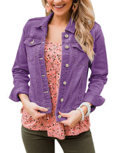 Vetinee Womens Stretch Button Down Long Sleeve Pockets Denim Jean Trucker Jacket