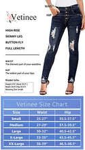 Vetinee Women's High Rise Skinny Jeans Ripped Slim Fit Stretch Denim Pants