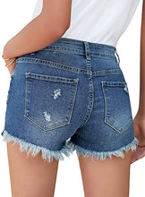 Vetinee Women's Casual High Rise Denim Shorts Frayed Raw Hem Ripped Jean Shorts