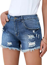 Vetinee Women's Casual High Rise Denim Shorts Frayed Raw Hem Ripped Jean Shorts