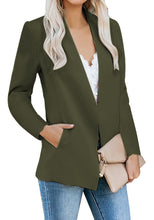 Vetinee Women's Open Front Pockets Blazer Long Sleeve Work Office Cardigan Jacket