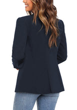 Vetinee Women's Lapel Pockets Blazer Suit Long Sleeve Buttons Work Office Jacket