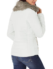 Vetinee Women Casual Faux Fur Lapel Zip Pockets Quilted Parka Jacket Puffer Coat