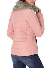 Vetinee Women Casual Faux Fur Lapel Zip Pockets Quilted Parka Jacket Puffer Coat